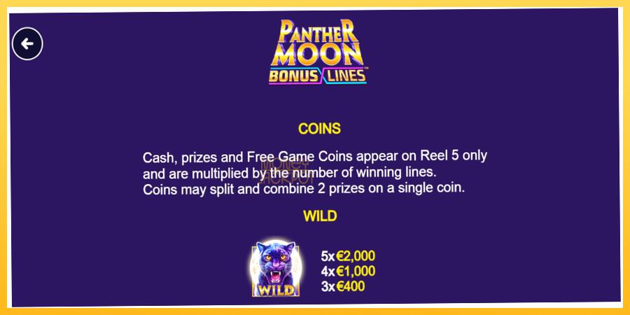 Игровой аппарат Panther Moon: Bonus Lines - игра на реальные деньги, картинка 5