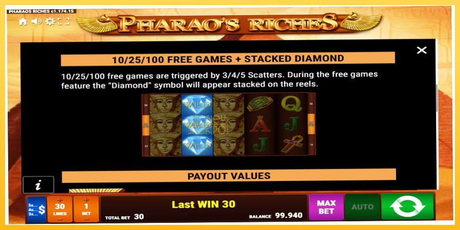 Игровой аппарат Pharaos Riches - игра на реальные деньги, картинка 6