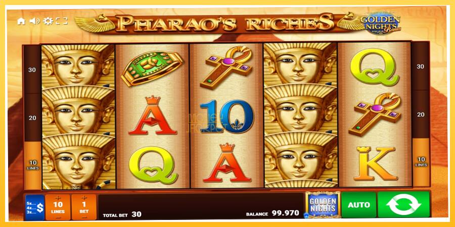 Игровой аппарат Pharaos Riches Golden Nights - игра на реальные деньги, картинка 2