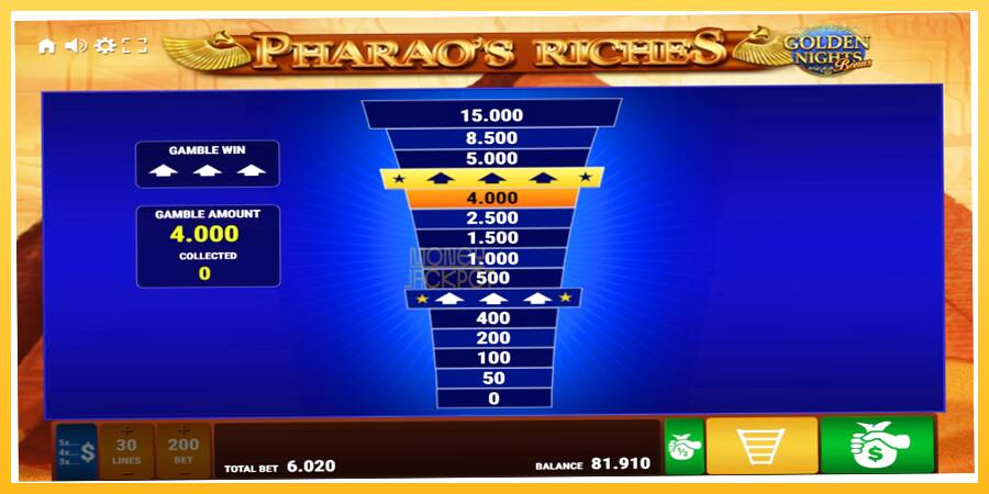 Игровой аппарат Pharaos Riches Golden Nights - игра на реальные деньги, картинка 4