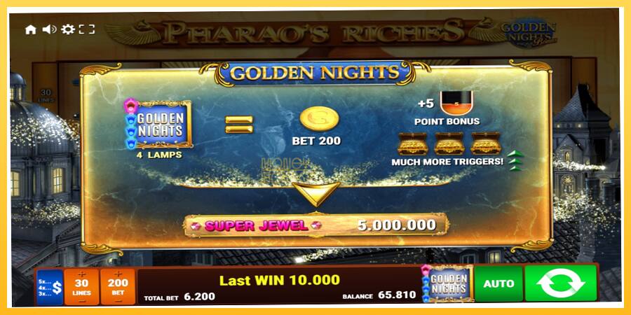 Игровой аппарат Pharaos Riches Golden Nights - игра на реальные деньги, картинка 7