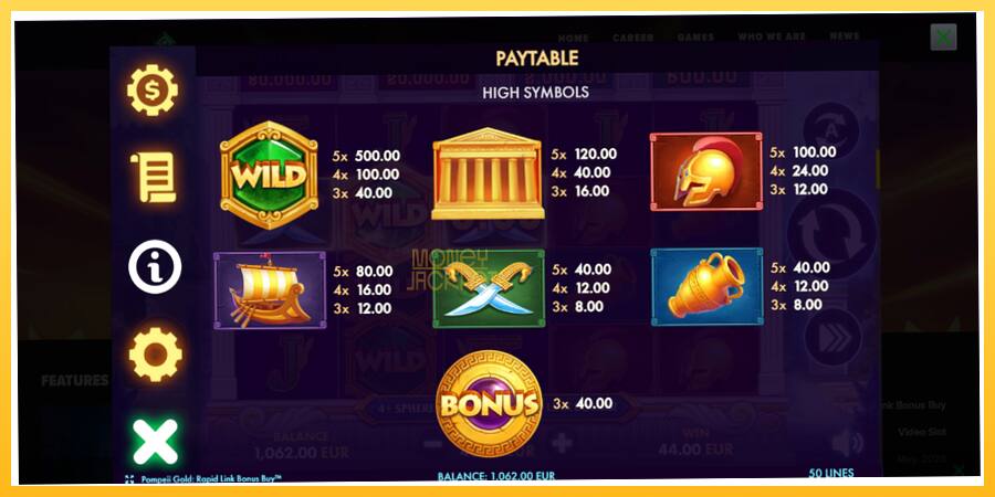 Игровой аппарат Pompeii Gold Rapid Link Bonus Buy - игра на реальные деньги, картинка 6