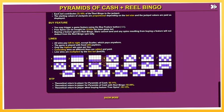 Игровой аппарат Pyramids of Cash with Reel Bingo - игра на реальные деньги, картинка 6