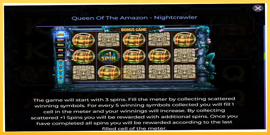 Игровой аппарат Queen of the Amazon - Nightcrawler - игра на реальные деньги, картинка 6