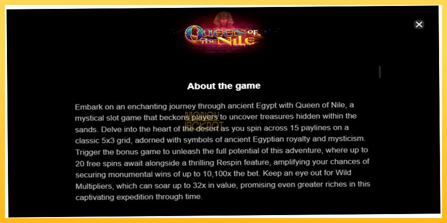 Игровой аппарат Queen of the Nile - игра на реальные деньги, картинка 4