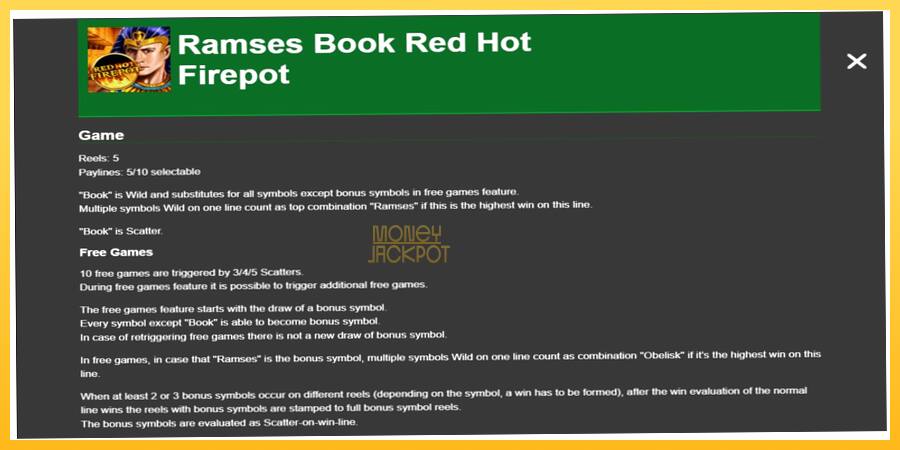 Игровой аппарат Ramses Book Red Hot Firepot - игра на реальные деньги, картинка 1