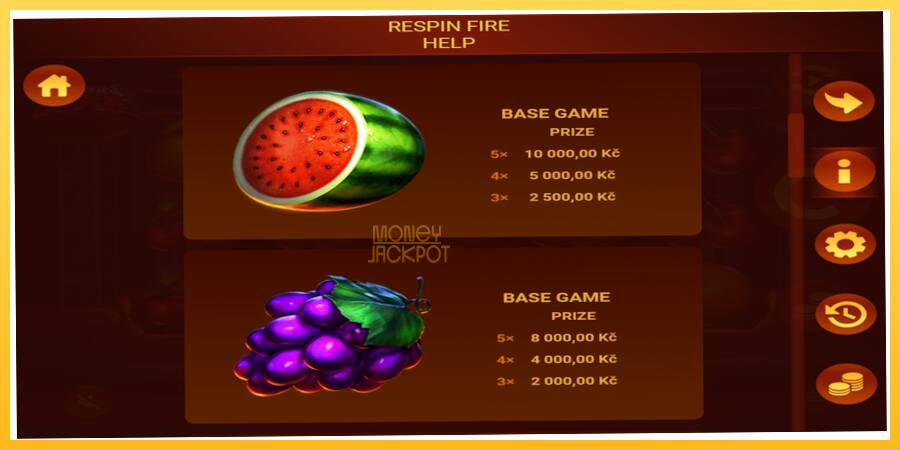 Игровой аппарат Respin Fire - игра на реальные деньги, картинка 5