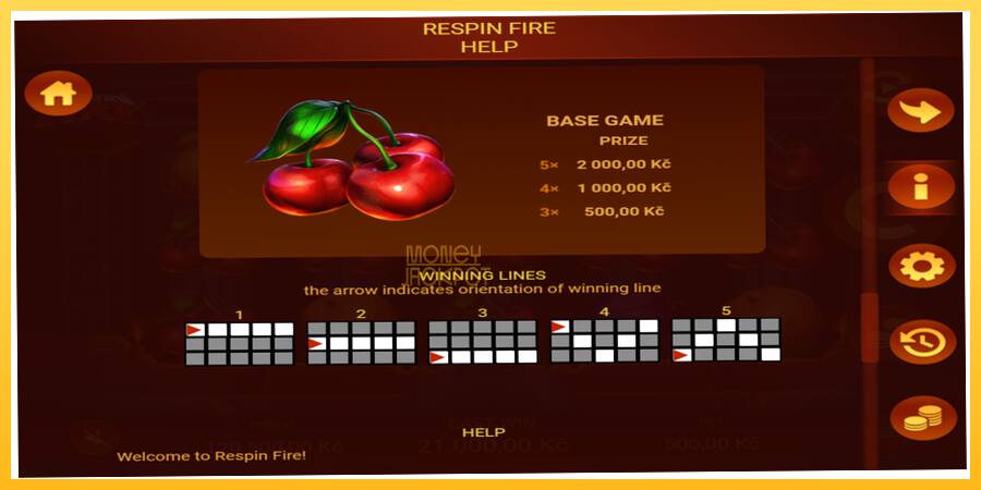 Игровой аппарат Respin Fire - игра на реальные деньги, картинка 6