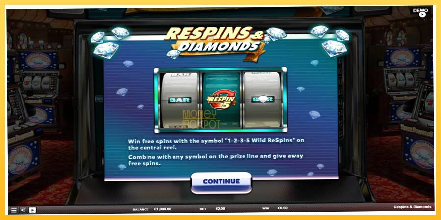 Игровой аппарат Respins Diamonds - игра на реальные деньги, картинка 1