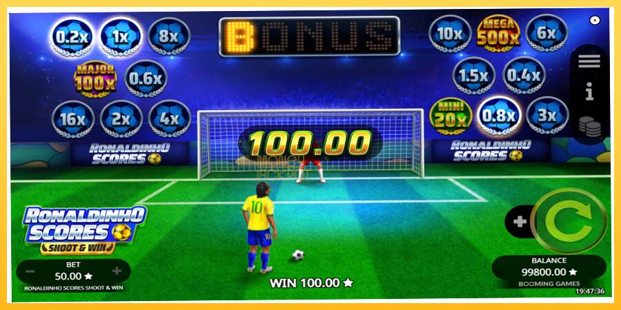 Игровой аппарат Ronaldinho Scores Shoot & Win - игра на реальные деньги, картинка 3