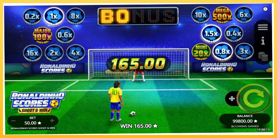 Игровой аппарат Ronaldinho Scores Shoot & Win - игра на реальные деньги, картинка 4