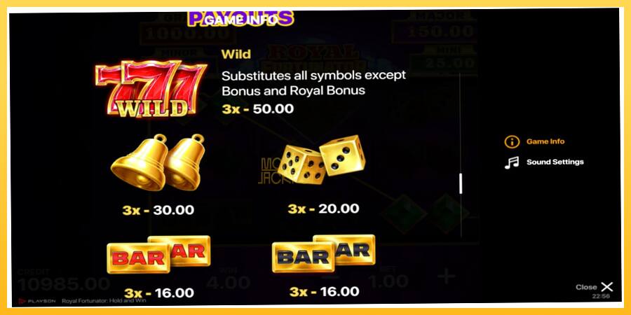 Игровой аппарат Royal Fortunator: Hold and Win - игра на реальные деньги, картинка 5