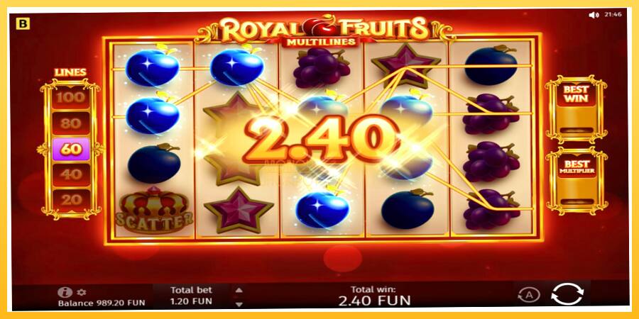 Игровой аппарат Royal Fruits Multilines - игра на реальные деньги, картинка 3