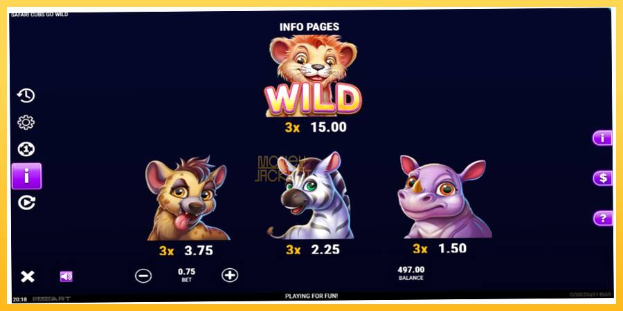 Игровой аппарат Safari Cubs Go Wild - игра на реальные деньги, картинка 5