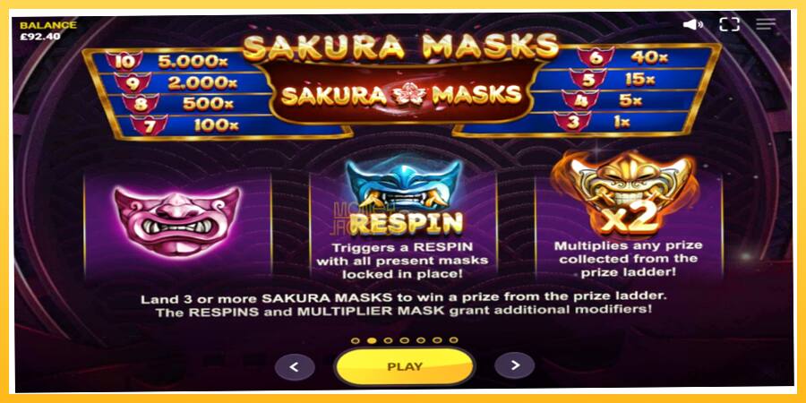 Игровой аппарат Sakura Masks - игра на реальные деньги, картинка 4