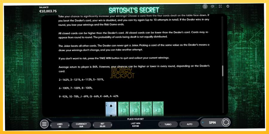 Игровой аппарат Satoshi’s Secret - игра на реальные деньги, картинка 6