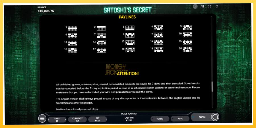 Игровой аппарат Satoshi’s Secret - игра на реальные деньги, картинка 7