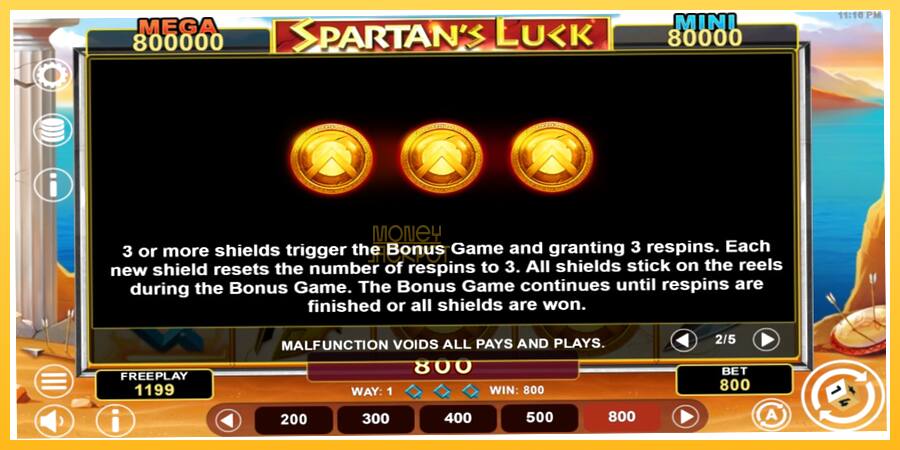 Игровой аппарат Spartans Luck Hold & Win - игра на реальные деньги, картинка 5