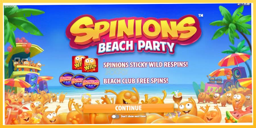 Игровой аппарат Spinions Beach Party - игра на реальные деньги, картинка 1