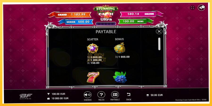 Игровой аппарат Stunning Crown Cash Mesh Ultra - игра на реальные деньги, картинка 5