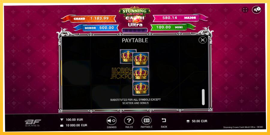 Игровой аппарат Stunning Crown Cash Mesh Ultra - игра на реальные деньги, картинка 6