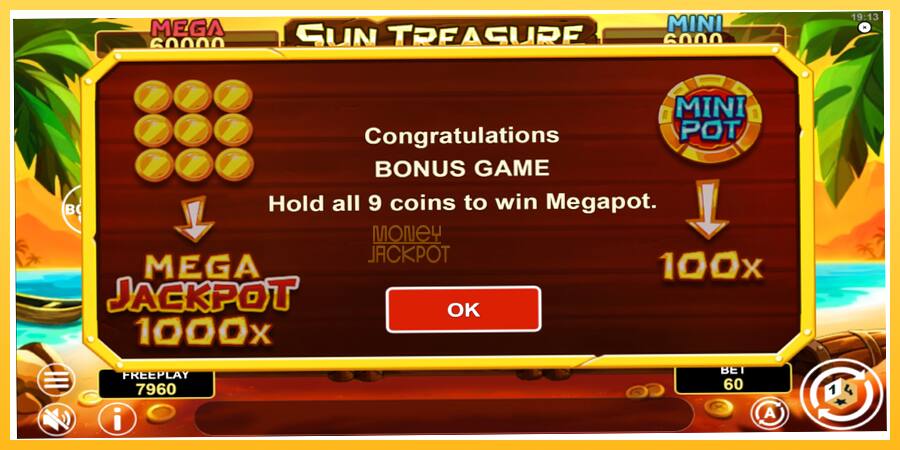 Игровой аппарат Sun Treasure Hold & Win - игра на реальные деньги, картинка 4