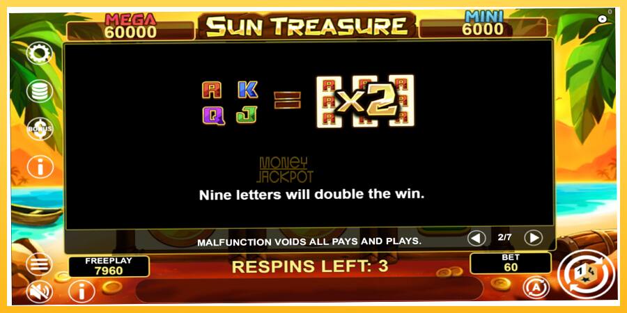 Игровой аппарат Sun Treasure Hold & Win - игра на реальные деньги, картинка 6