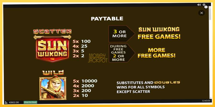 Игровой аппарат Sun Wukong - игра на реальные деньги, картинка 5