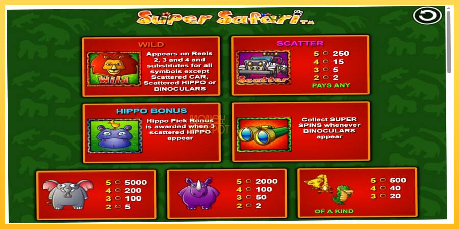 Игровой аппарат Super Safari - игра на реальные деньги, картинка 3