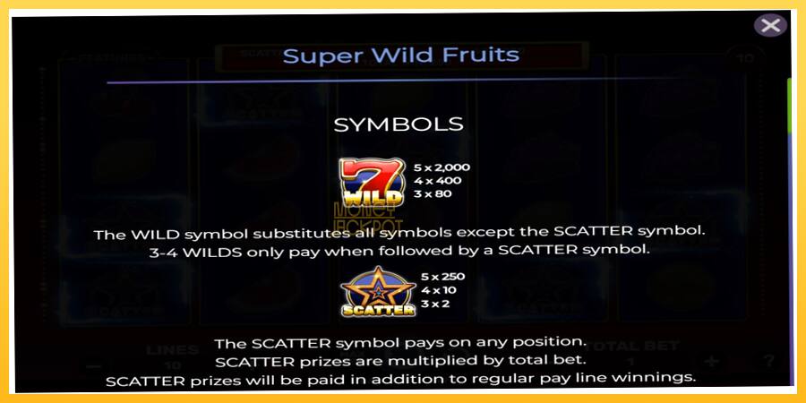 Игровой аппарат Super Wild Fruits - игра на реальные деньги, картинка 3