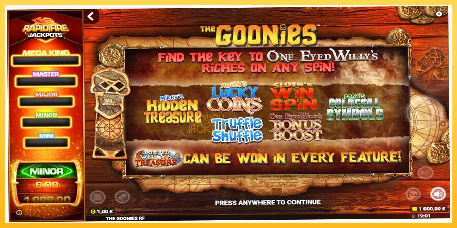 Игровой аппарат The Goonies Deluxe Rapid Fire Jackpots - игра на реальные деньги, картинка 1