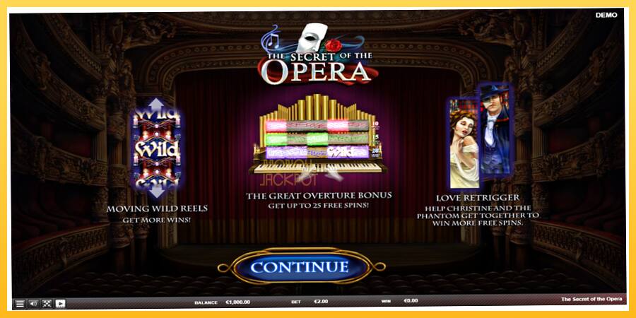 Игровой аппарат The Secret of the Opera - игра на реальные деньги, картинка 1