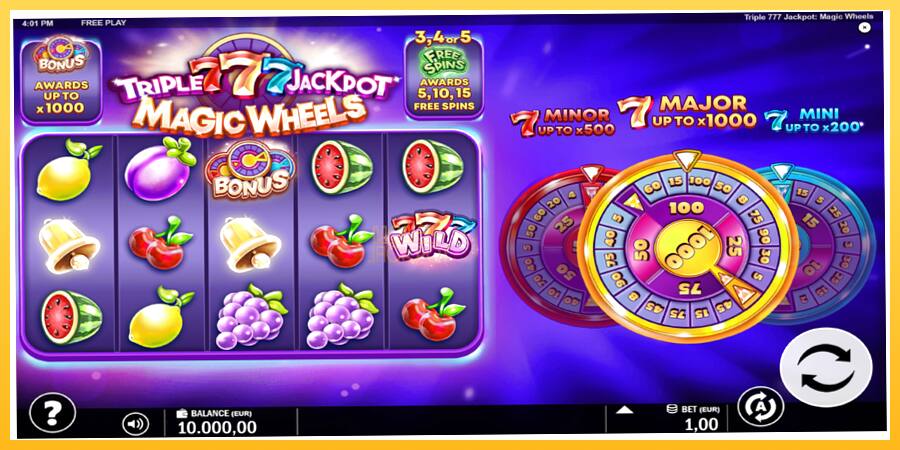 Игровой аппарат Triple 777 Jackpot Magic Wheels - игра на реальные деньги, картинка 2