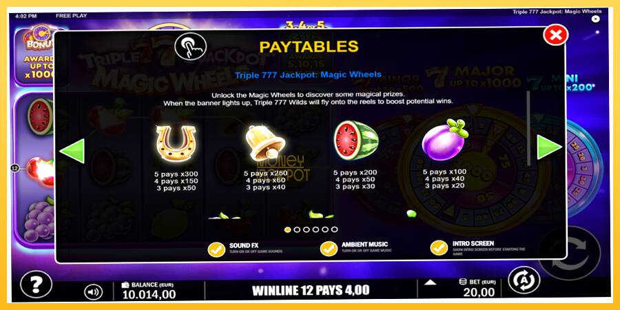 Игровой аппарат Triple 777 Jackpot Magic Wheels - игра на реальные деньги, картинка 5