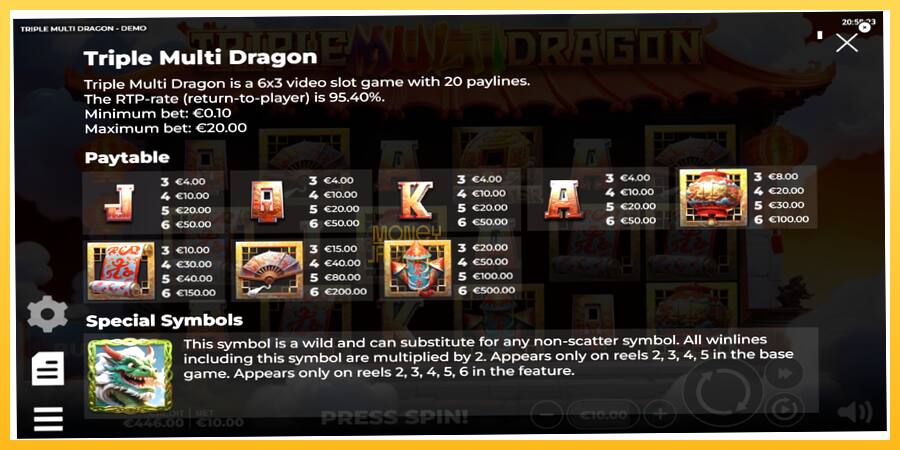 Игровой аппарат Triple Multi Dragon - игра на реальные деньги, картинка 5