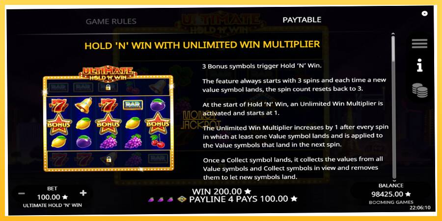 Игровой аппарат Ultimate Hold N Win - игра на реальные деньги, картинка 5