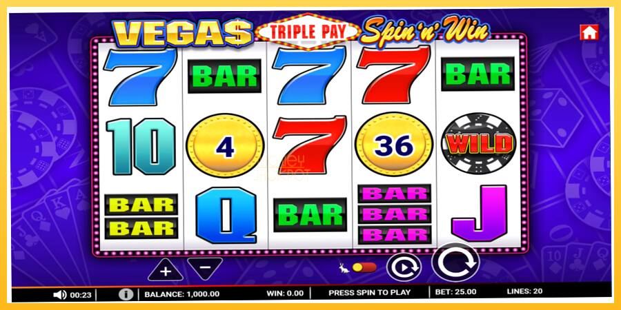 Игровой аппарат Vegas Triple Pay Spin n Win - игра на реальные деньги, картинка 1