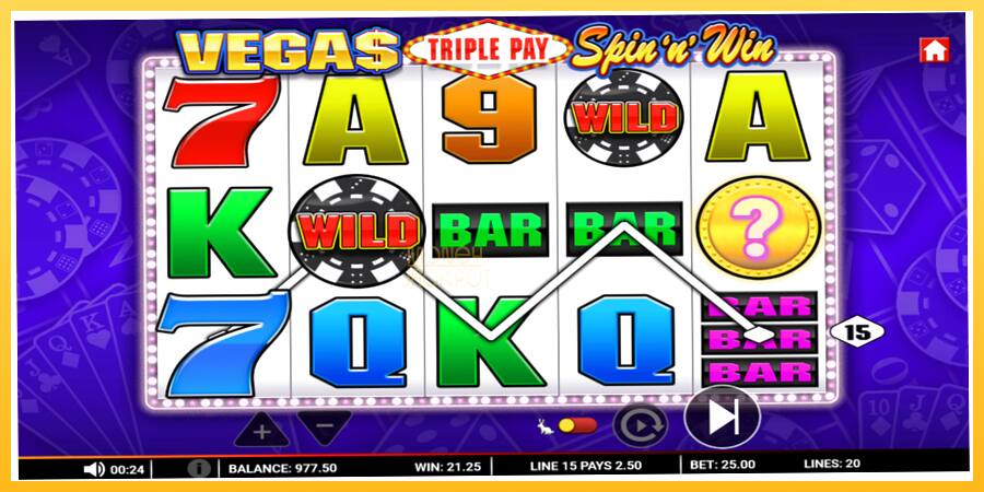 Игровой аппарат Vegas Triple Pay Spin n Win - игра на реальные деньги, картинка 2