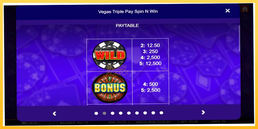 Игровой аппарат Vegas Triple Pay Spin n Win - игра на реальные деньги, картинка 3