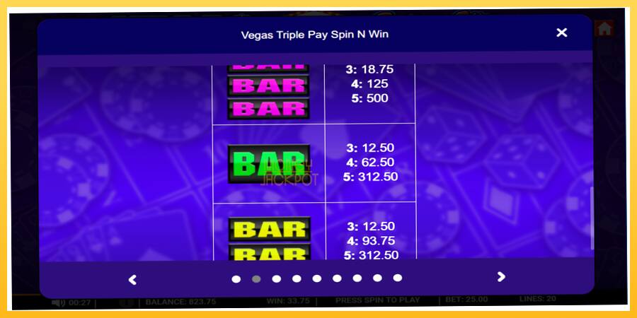 Игровой аппарат Vegas Triple Pay Spin n Win - игра на реальные деньги, картинка 4