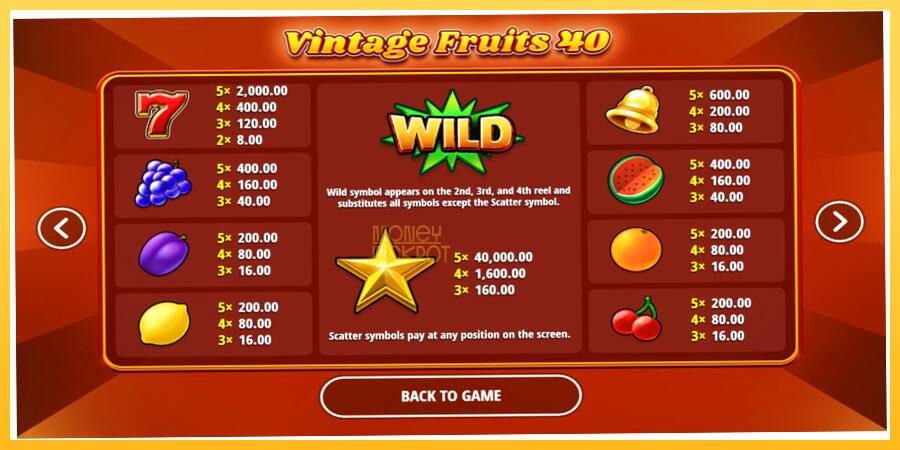 Игровой аппарат Vintage Fruits 40 - игра на реальные деньги, картинка 5