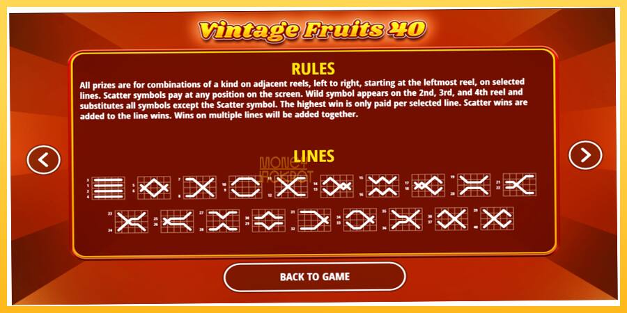 Игровой аппарат Vintage Fruits 40 - игра на реальные деньги, картинка 6