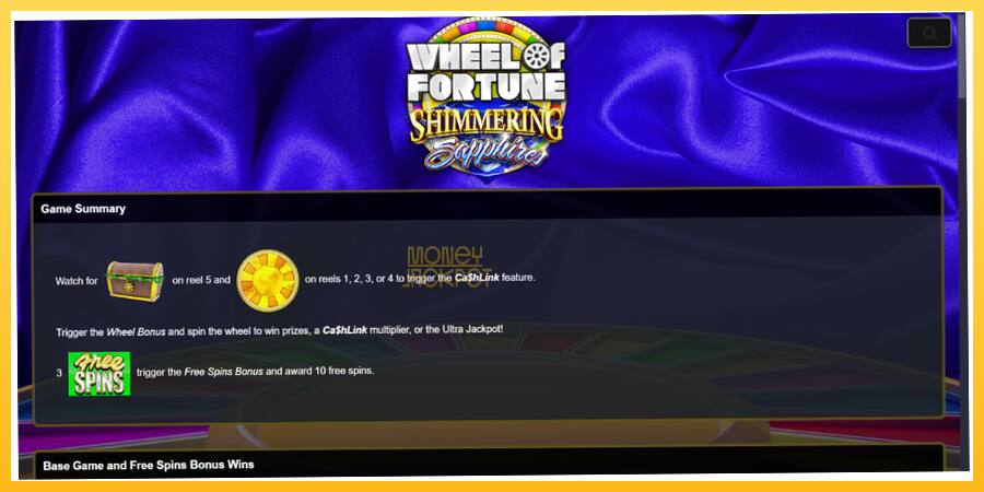 Игровой аппарат Wheel of Fortune Shimmering Sapphires - игра на реальные деньги, картинка 5