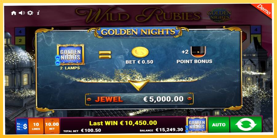 Игровой аппарат Wild Rubies Golden Nights - игра на реальные деньги, картинка 4