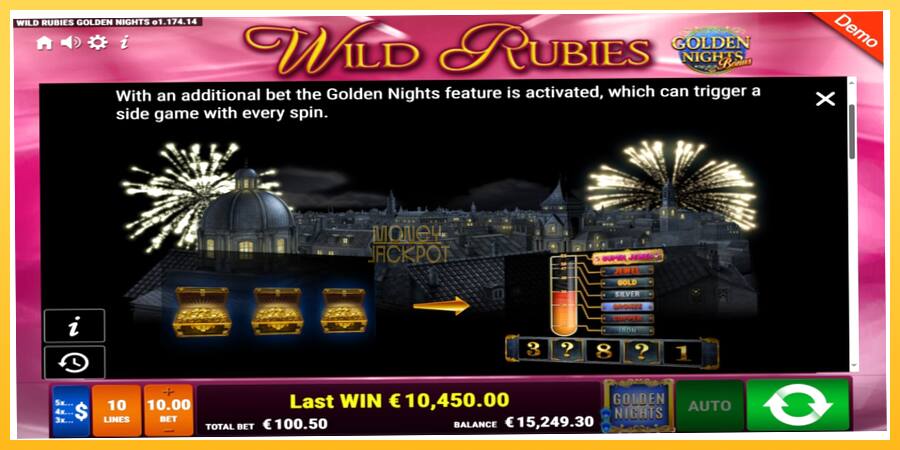 Игровой аппарат Wild Rubies Golden Nights - игра на реальные деньги, картинка 6