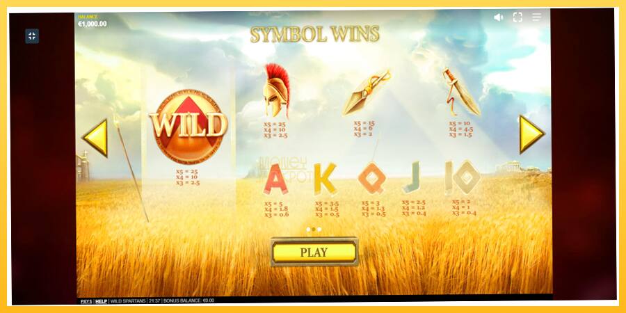 Игровой аппарат Wild Spartans - игра на реальные деньги, картинка 2