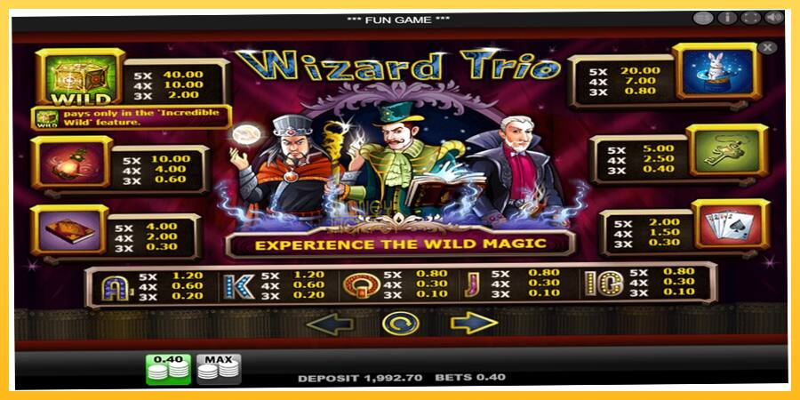 Игровой аппарат Wizard Trio - игра на реальные деньги, картинка 3