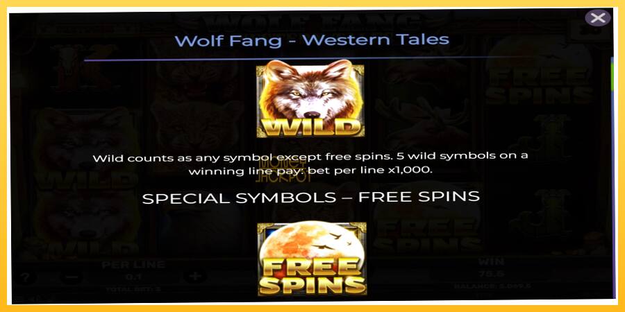 Игровой аппарат Wolf Fang - Western Tales - игра на реальные деньги, картинка 4