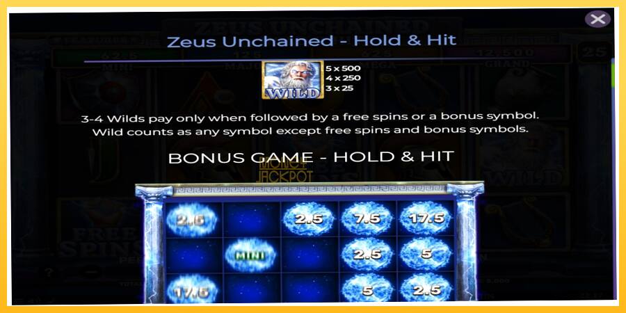 Игровой аппарат Zeus Unchained - Hold & Hit - игра на реальные деньги, картинка 4